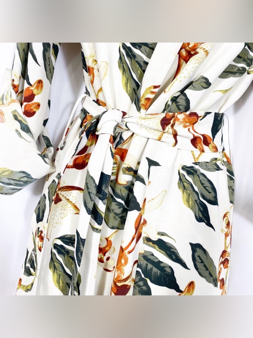Babaton X Aritzia Kahlo Longline Duster Robe Trench Coat Jacket: Tropical Floral - Picture 4 of 14